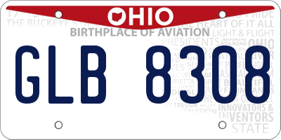 OH license plate GLB8308
