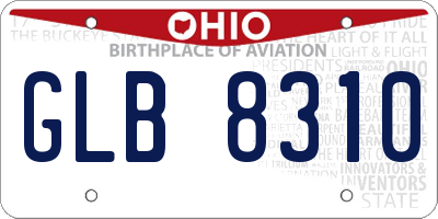 OH license plate GLB8310