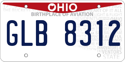 OH license plate GLB8312