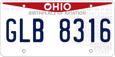 OH license plate GLB8316