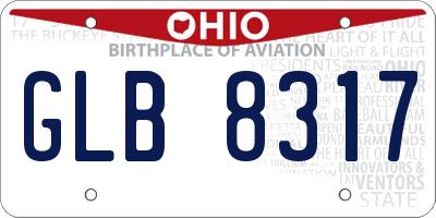 OH license plate GLB8317