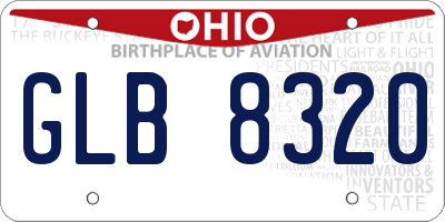 OH license plate GLB8320