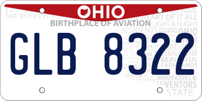 OH license plate GLB8322
