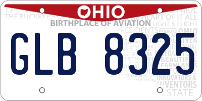 OH license plate GLB8325