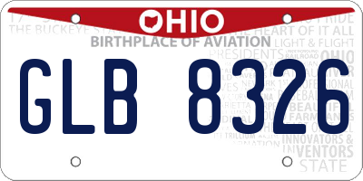 OH license plate GLB8326