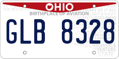 OH license plate GLB8328