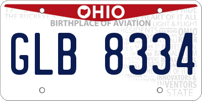 OH license plate GLB8334