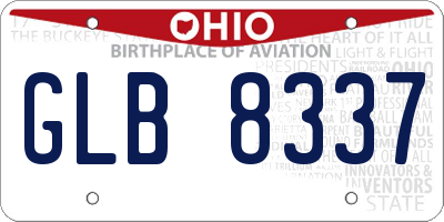 OH license plate GLB8337