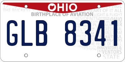 OH license plate GLB8341