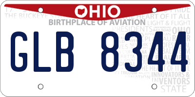 OH license plate GLB8344