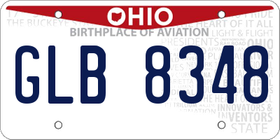 OH license plate GLB8348