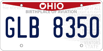 OH license plate GLB8350