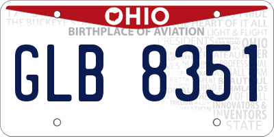 OH license plate GLB8351