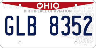 OH license plate GLB8352