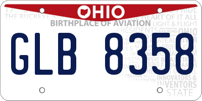 OH license plate GLB8358