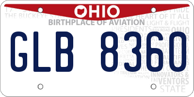 OH license plate GLB8360
