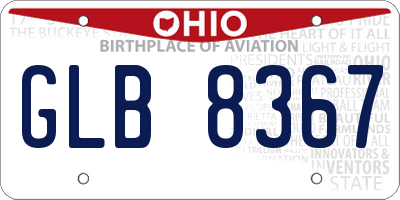 OH license plate GLB8367