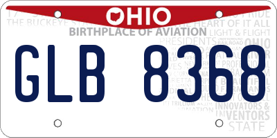 OH license plate GLB8368