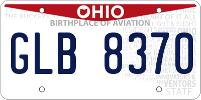 OH license plate GLB8370