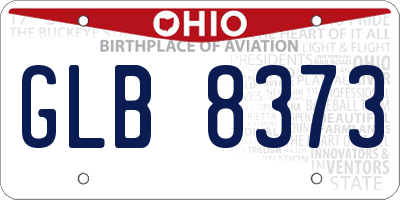 OH license plate GLB8373