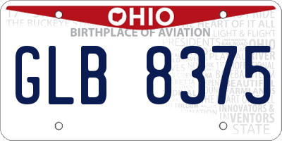 OH license plate GLB8375