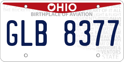 OH license plate GLB8377