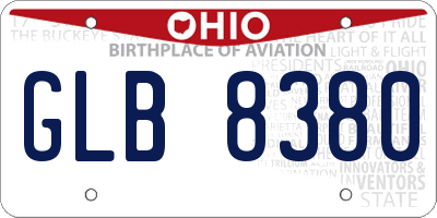 OH license plate GLB8380