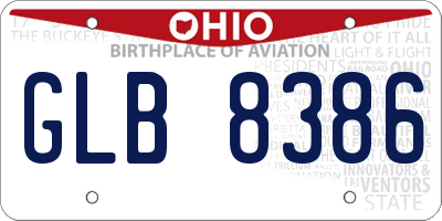 OH license plate GLB8386