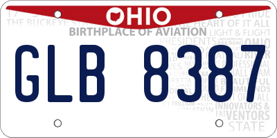 OH license plate GLB8387
