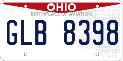 OH license plate GLB8398