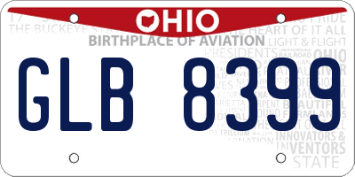 OH license plate GLB8399