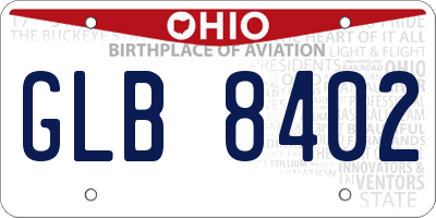 OH license plate GLB8402