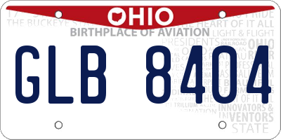 OH license plate GLB8404