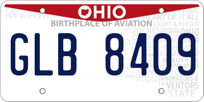 OH license plate GLB8409