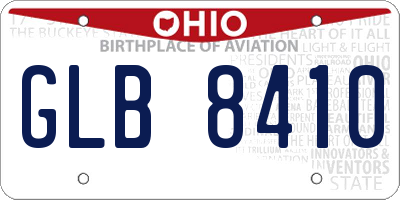 OH license plate GLB8410