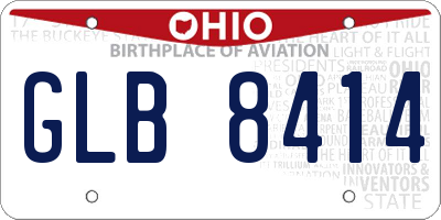 OH license plate GLB8414