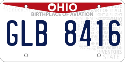 OH license plate GLB8416