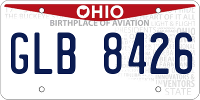 OH license plate GLB8426