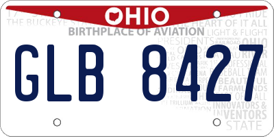 OH license plate GLB8427