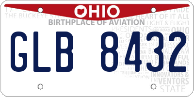 OH license plate GLB8432