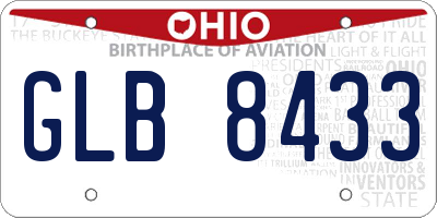 OH license plate GLB8433