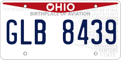 OH license plate GLB8439