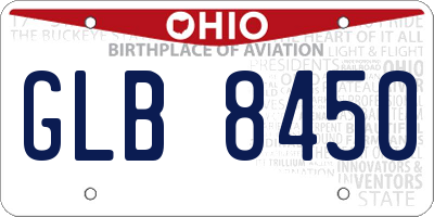 OH license plate GLB8450