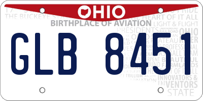 OH license plate GLB8451