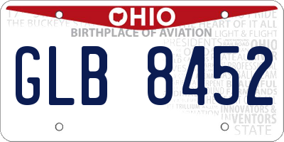 OH license plate GLB8452