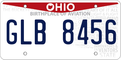 OH license plate GLB8456