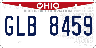 OH license plate GLB8459