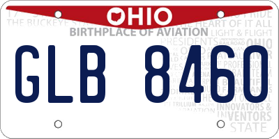 OH license plate GLB8460