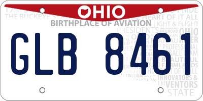 OH license plate GLB8461