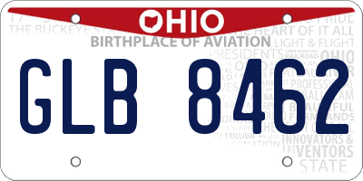 OH license plate GLB8462